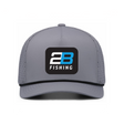 Gray fishing cap with 2B Fishing logo on a white background
