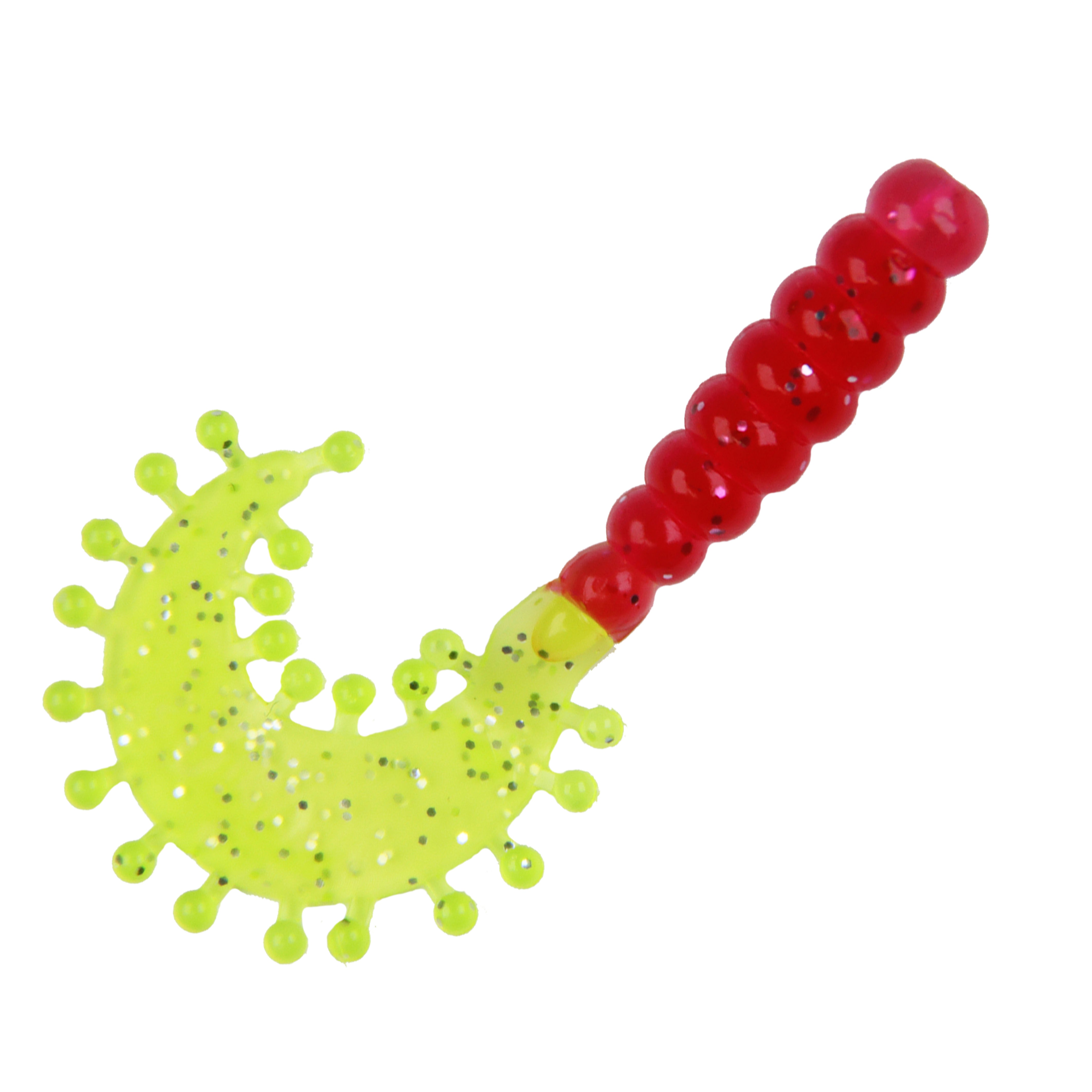 Kalin 2XT10-997 2 Triple Tickle Grub - 10pk - Bubble Gum/Chartreuse