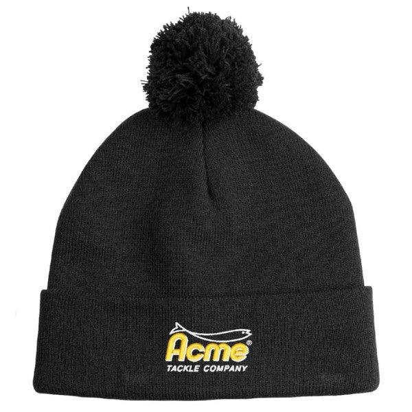 Acme Pom Beanie Cap With Patch Acme Tackle Company