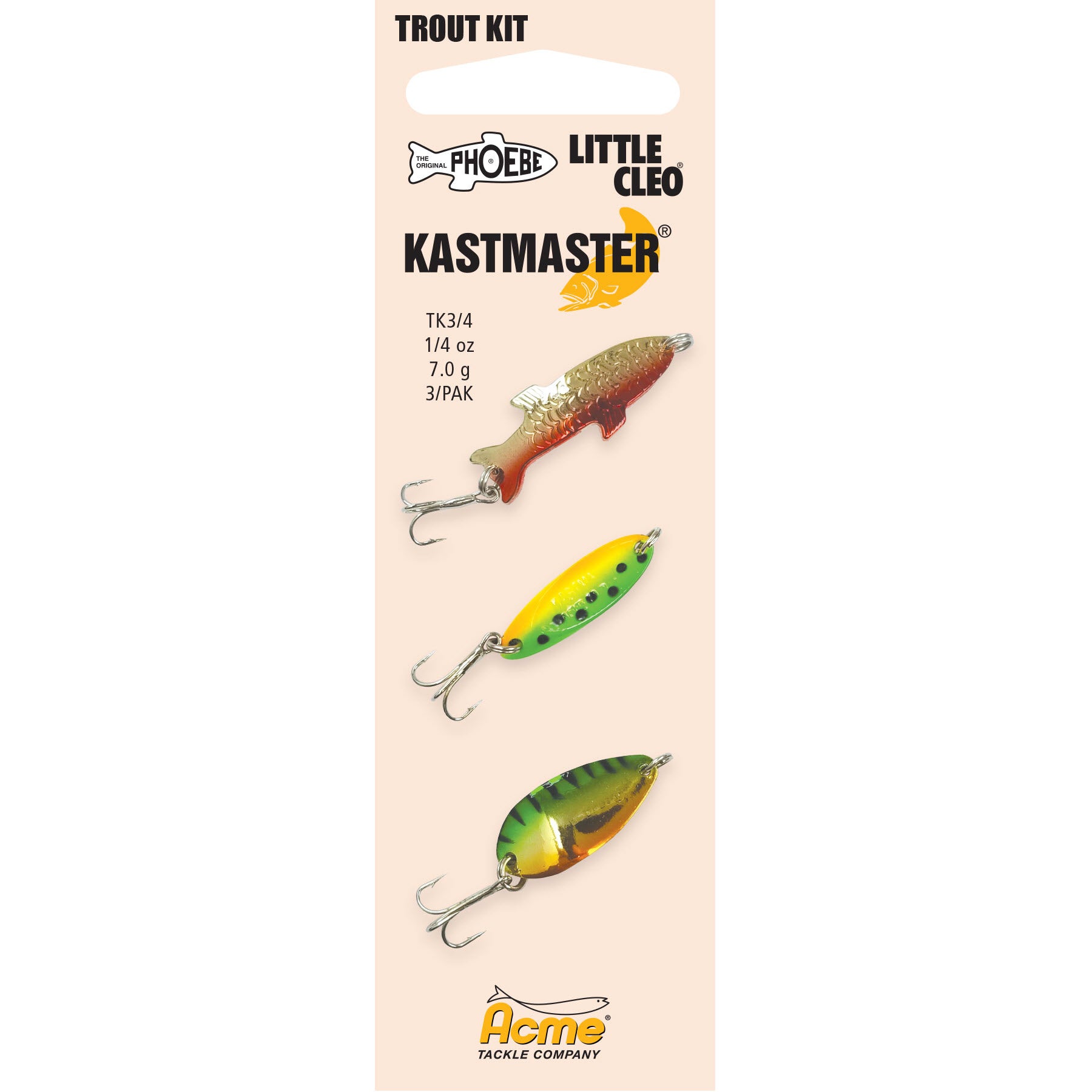 Acme Trout Spoon Multi Pack 1/4oz Painted 3 Pack