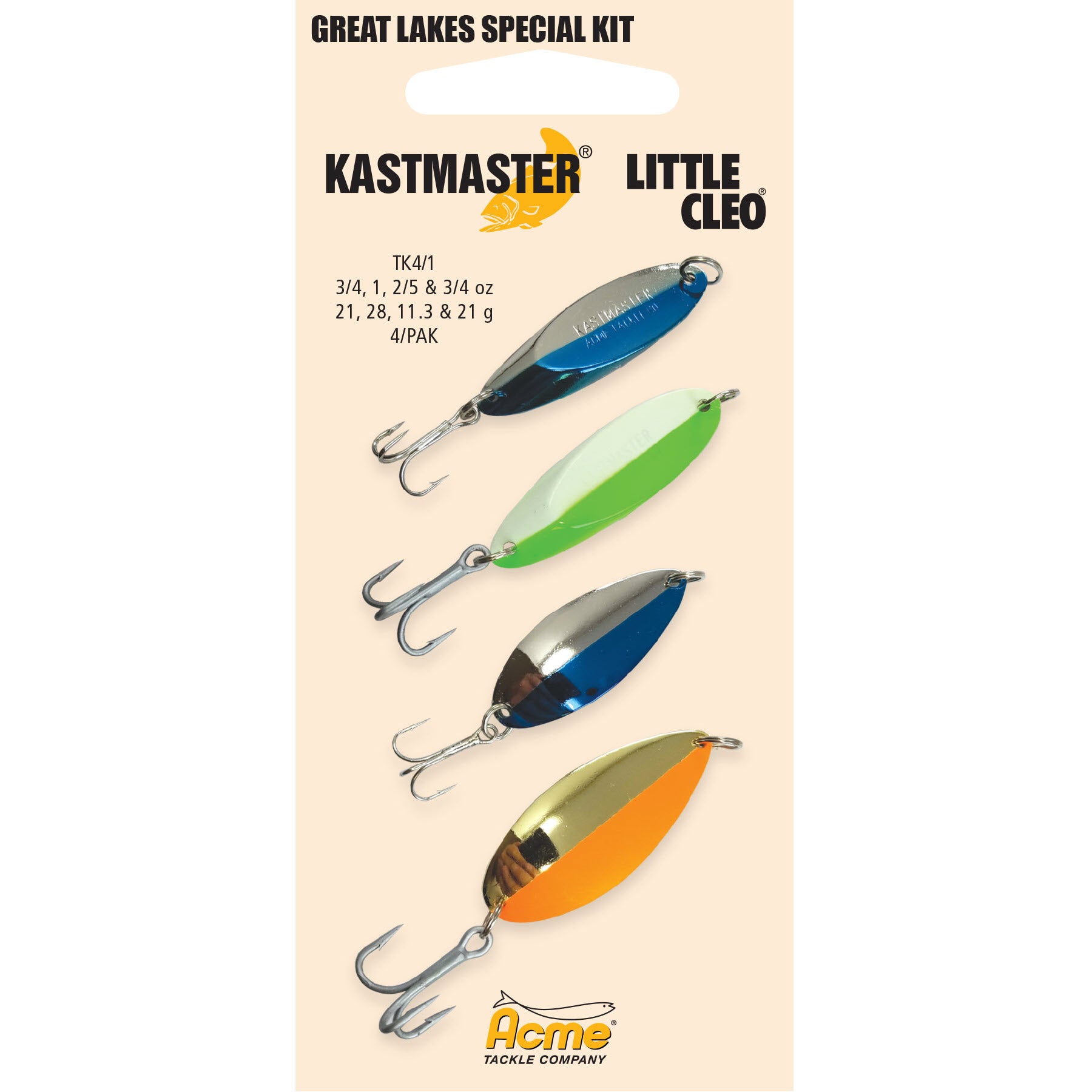 Acme Tackle Kastmaster Fishing Lure Spoon Gold 1/8 oz. 