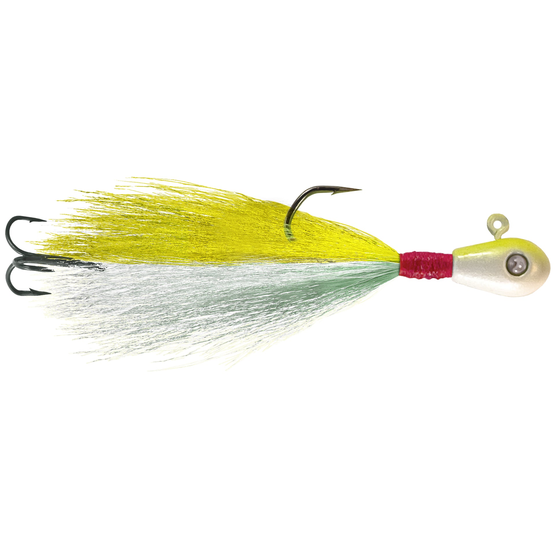 Kalin's Google Eye Hair Jig - Chartreuse/White