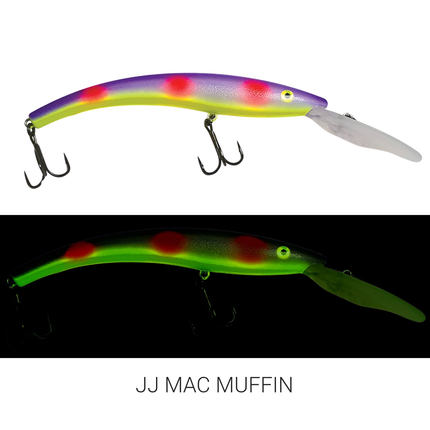 cupped face 7 fishing lures Reef Runner 600 Series Deep Little Ripper Moonshine Glow