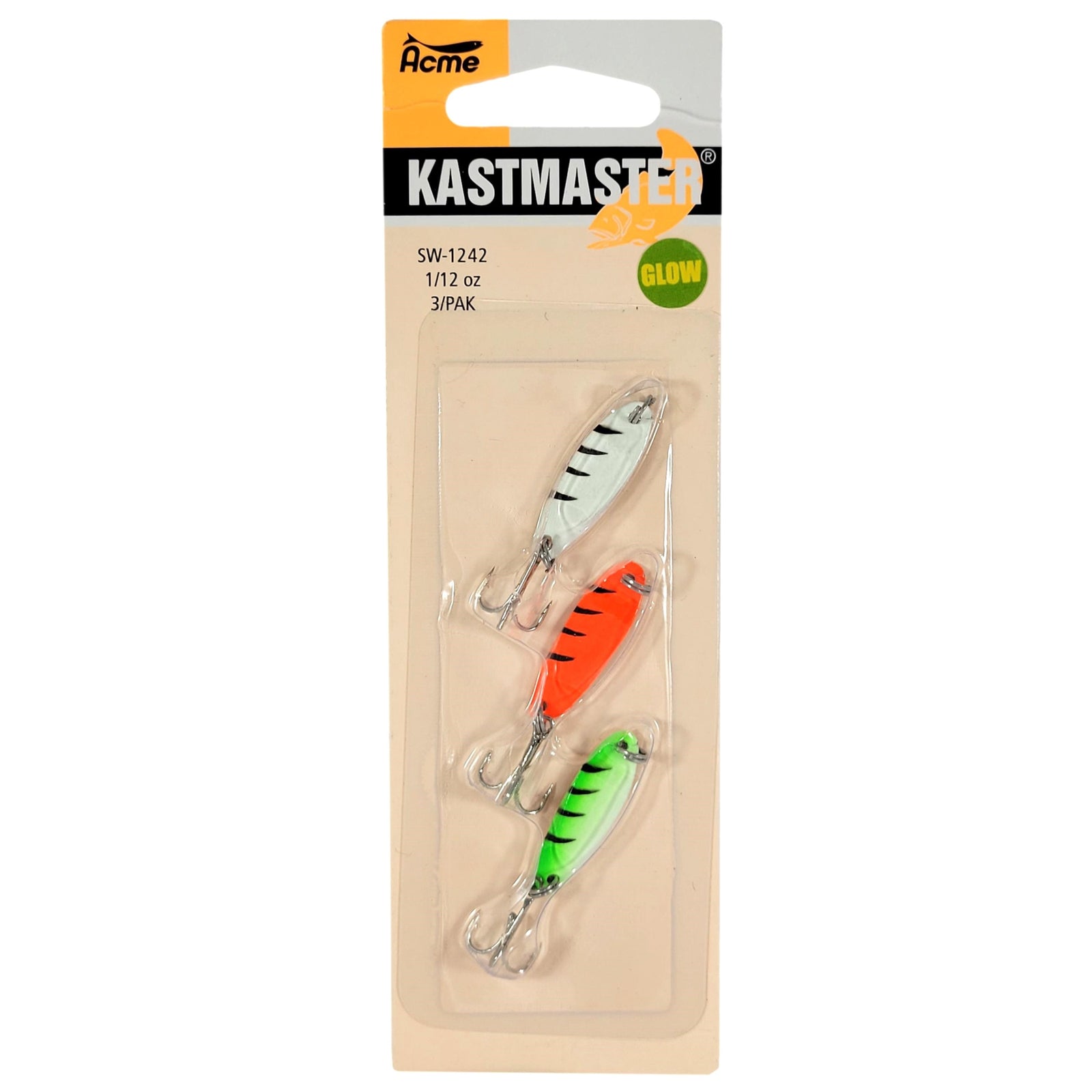 Kastmaster Tiger Glow 3 Pack 1/12oz